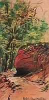Elynor Martner - Path and Rock at Zion - 1992, pastel